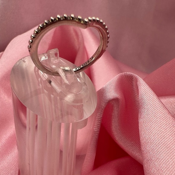 PANDORA Beaded Wishbone Ring – Sterling Silver Simple & Elegant Stacking Ring - Picture 8 of 11